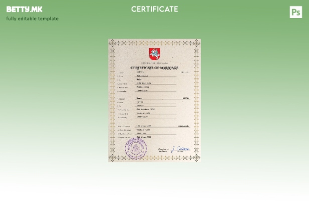 Модерен стил Литванија шаблон PSD шаблон за документи за брак